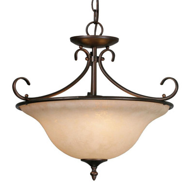 Homestead 3 Light 18 Inch Wide Semi Flush Mount by Golden - 8606-SF RBZ-TEA