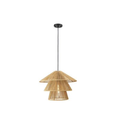 Canton 1 Light Cord Hung Pendant 14.25 Inch and 19 Inch Wide by Innovations - 681-1P-BK-19NT