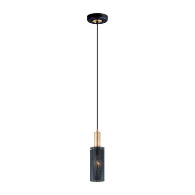 Perf 1 Light Mini Pendant by Maxim - 10081BKSBR