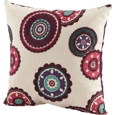 Peony Pillow 18 Inch Wide by 18 Inch Long by Cyan - 06525