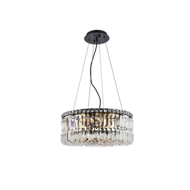 Maxime 12 Light Chandelier 7.5 Inches Tall and 20 Inches Wide by Elegant - V2030D20BK/RC