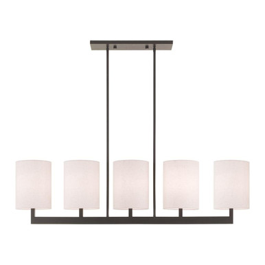 Hayworth 5 Light Linear Chandelier with Fabric Shades by Livex - 42406