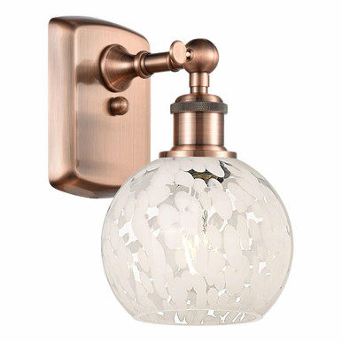 White Mouchette 1 Light Wall Sconce 9 Inch Tall by Innovations - 516-1W-G1216-6