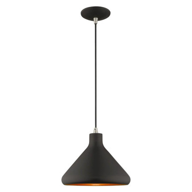Metal Shade 1 Light Small Pendant 14 Inch Tall by Livex - 41178