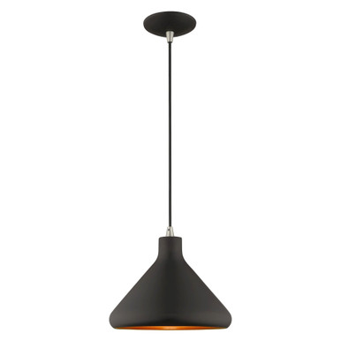 Metal Shade 1 Light Small Pendant 14 Inch Tall by Livex - 41178