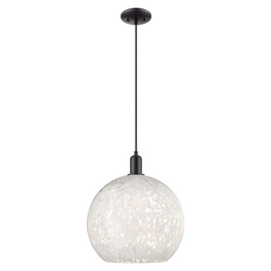 White Mouchette 1 Light Cord Hung Mini Pendant 17.45 Inch by Innovations - 716-1P-G1216-14