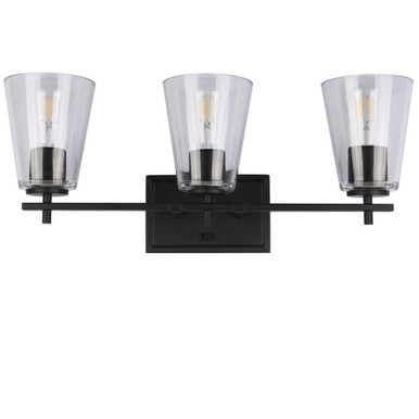 Wenda 3 Light Bath Vanity 9.75 Inch Tall and 23 Inch Wide by dainolite - WND-233W-MB