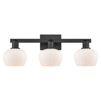 Fenton 3 Light Bath Vanity 9.25 Inch Tall and 25.5 Inch Wide by Innovations - 716-3W-BK-G91
