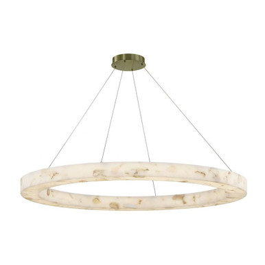 Alabaster Rocks Medley 86W 1 LED Pendant 52 Inch Wide by Justice Design - ALR-8227-BRSS