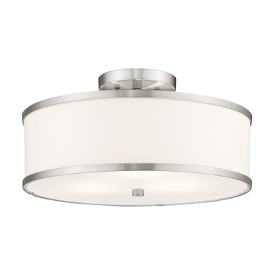 Park Ridge 3 Light 15 Inch Wide New Traditional Semi Flush Mount by Livex - 62628