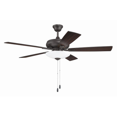 Eos 5 Blade Ceiling Fan with Light Kit 16.57 X 52 Inch Wide by Craftmade - ECF111CBZ5-CBZWLN