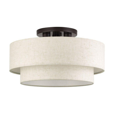 Manorwood 3 Light Large Semi Flush Mount 10.25 Inch X 18 Inch Wide by Livex - 41945