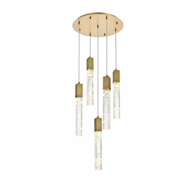 Aurora 6.5W 5 LED Chandelier 19 Inch Tall and 20 Inch Wide by Elegant - 2089D20