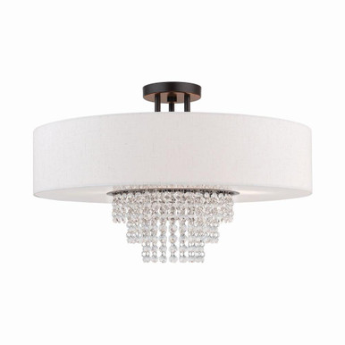 Carlisle 5 Light 22 Inch Wide Semi Flush Mount by Livex - 51098-92