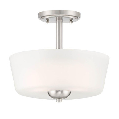 Malone 2 Light 12 Inch Wide Semi Flush Mount by Designers Fountain - D267M-SF-BN