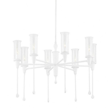 Chisel 8 Light Chandelier 20.25 x 31.75 Inch Wide by Hudson Valley - 4131-WP