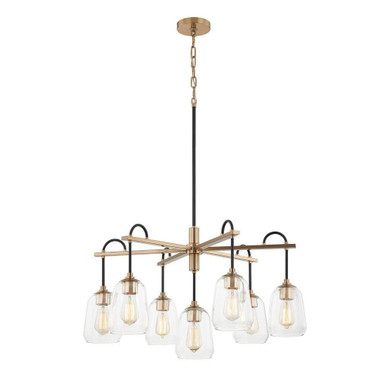 Arcwell 7 Light Large Chandelier by Justice Design - FSN-8107-CLER-MBBR