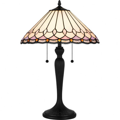 Tiffany 2 Light Table Lamp 24 Inches Tall and 16 Inches Wide by Quoizel - TF6149MBK