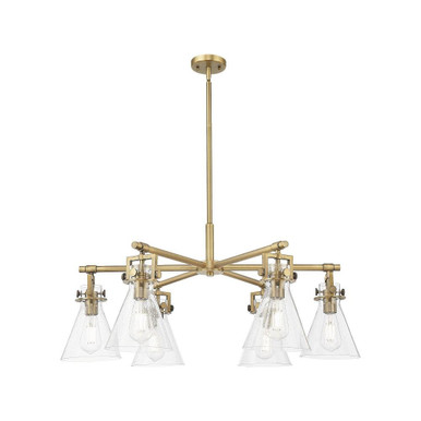 Newton Cone 6 Light Stem Chandelier 16 Inch and 26 Inch Wide by Innovations - 411-6CR-G411-7_P