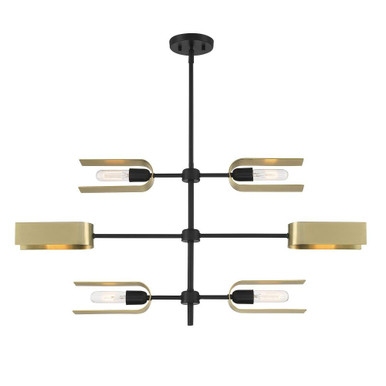 U Turn 6 Light Oversized Island Pendant by Designers Fountain - D263M-IS-MB