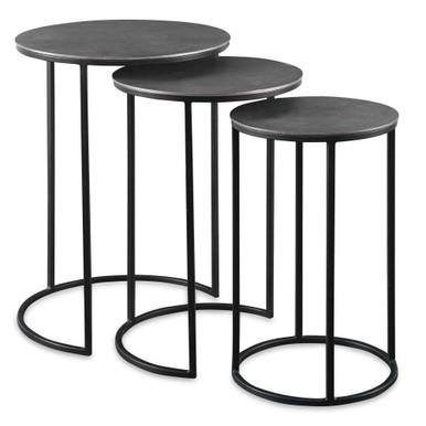 Erik 23.7 Inch Metal Nesting Tables (Set of 3) by Uttermost - 25057
