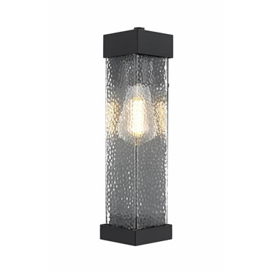 Swain 1 Light Outdoor Wall Sconce 14 Inch Tall and 5 Inch Wide by Elegant - OD370W14BK