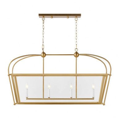Charleston 4 Light Small Linear Foyer Chandelier by Visual Comfort Studio - 6691004