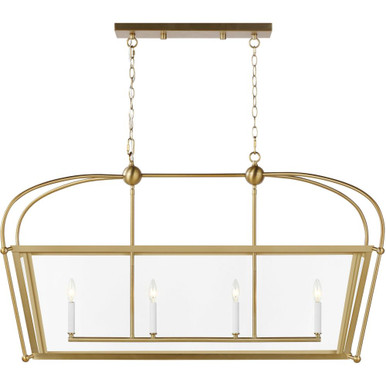Charleston 4 Light Small Linear Foyer Chandelier by Visual Comfort Studio - 6691004