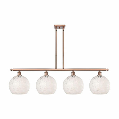 White Mouchette 4 Light Stem Hung Oversized Island Pendant by Innovations - 516-4I-G1216-10