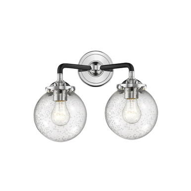 Beacon 2 Light Glass Bath Vanity 11 Inch Tall X 14 Inch Wide by Innovations - 284-2W-G20-6