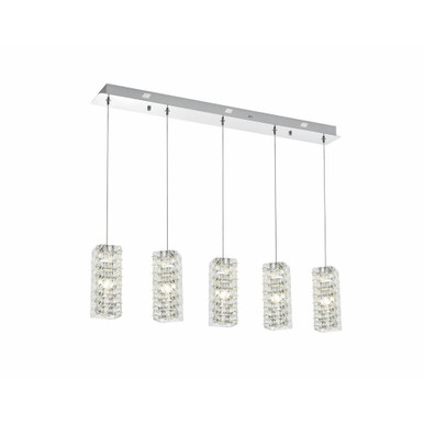 Aston 25W 5 LED Pendant 9.5 Inch Tall and 5 Inch Wide by Elegant - 3680D5