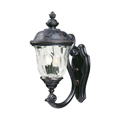 Carriage House Dc 2 Light Water Glass Up Arm Outdoor Wall Lantern by Maxim - 3423WGOB