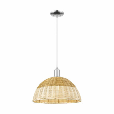 Natural Ballston Dome 1 Light Cord Mini Pendant 16.2 Inch by Innovations - 716-1P-NBD2-16