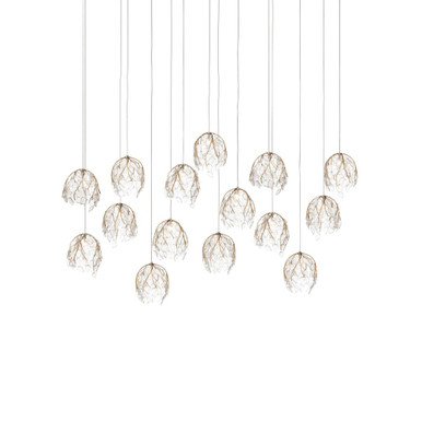 Banyan 15 Light Linear Multi Drop Pendant 48 Inch Wide by Currey Company - 9000-1391