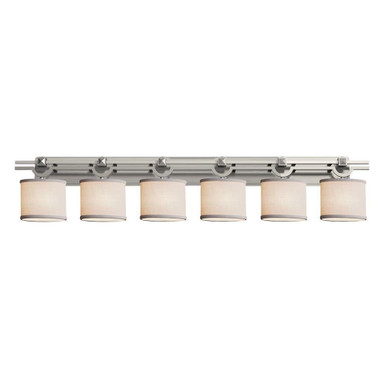 Textile Argyle 6 Light Vanity Light by Justice Design - FAB-8506-30-WHTE