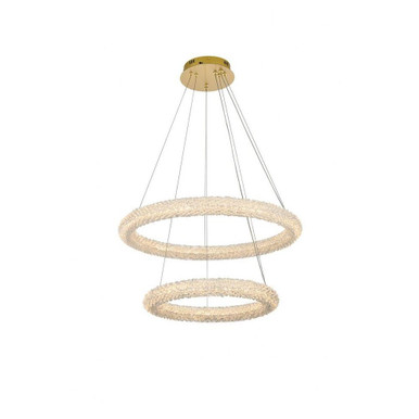 Bowen 192W 2 LED Chandelier 12 Inches Tall and 28 Inches Wide by Elegant  - 3800G28SG