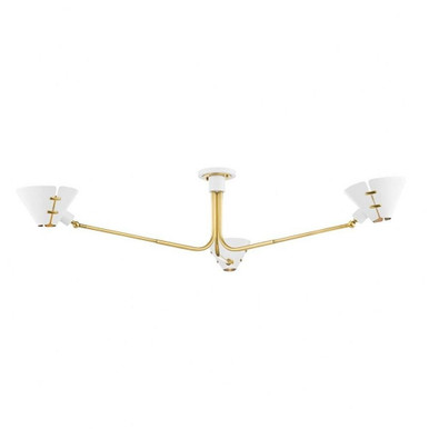 Split 3 Light 62.5 Inch Wide Semi Flush Mount by Hudson Valley - KBS1752803-AGB/SWH