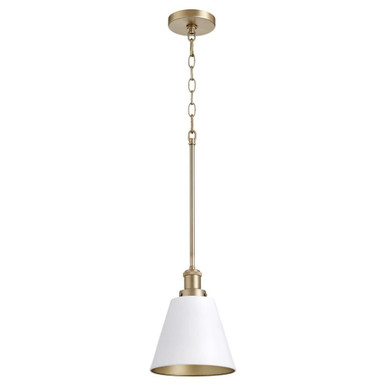 1 Light Small Cone Pendant 9.75 Inch Tall by Quorum - 877