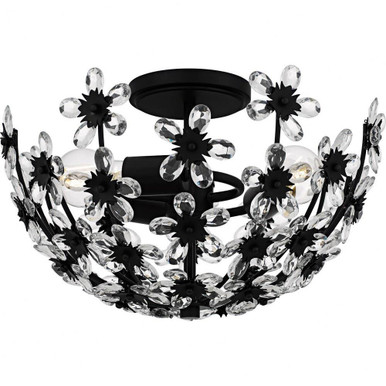 Rosemary 3 Light Semi Flush Mount 9.5 Inch Tall X 15.75 InchWide by Quoizel - QSF6783