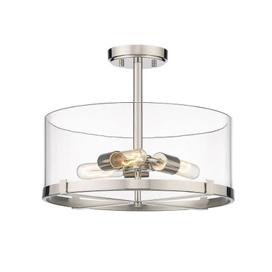Callista 3 Light 16.5 Inch Wide Semi Flush Mount by Z-Lite 3032SF-PN - 3032SF-PN