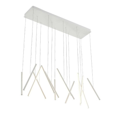 Chute 96W LED Linear Pendant 14 Inch Tall and 14.13 Inch Wide by Kuzco - LP14840-WH-UNV-010