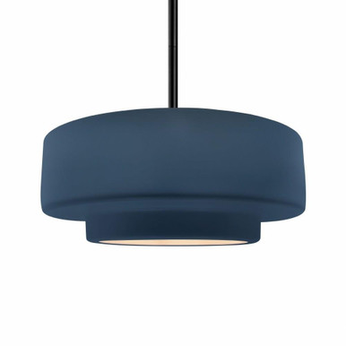 Radiance One Light Large Tier Rigid Pendant by Justice Design - CER-6545-MID-MBLK-RIGID