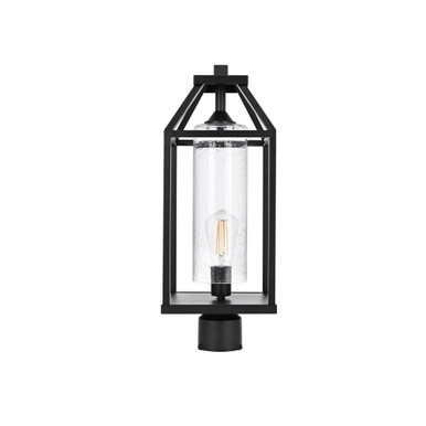 Zora 1 Light Outdoor Post Mount 20.5 Inch Tall and 8 Inch Wide by Elegant - OD606P21BK