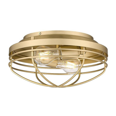 Seaport 2 Light 12 Inch Wide Flush Mount by Golden - 9808-FM