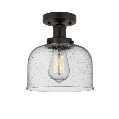 Bell 1 Light Steel 6.5 Inch Tall Semi Flush Mount by Innovations - 616-1F-G74