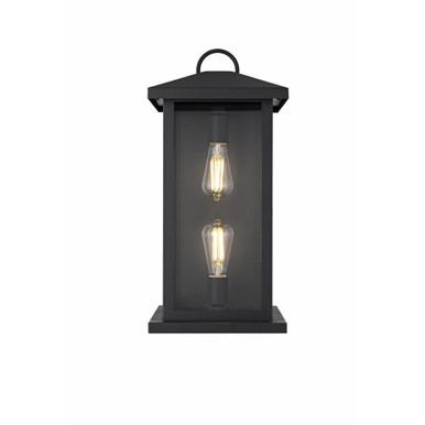 Neil 2 Light Outdoor Wall Mount 21 Inch Tall and 10 Inch Wide by Elegant - OD411W21BK