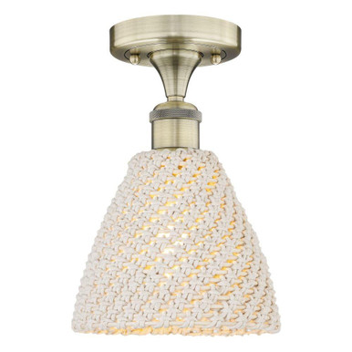 Bristol Natural 1 Light Semi Flush Mount 9.63X 7.5 Inch Wide by Innovations - 616-1F-NBD-75