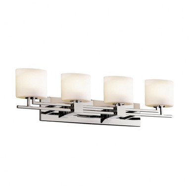 Fusion Aero 4 Light Opal Glass Vanity Light by Justice Design - FSN-8704-30-OPAL