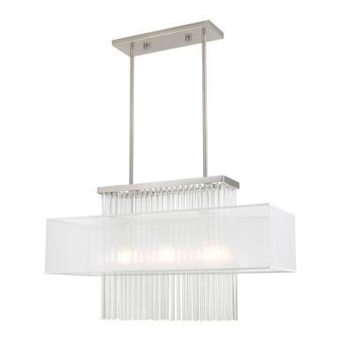 Alexis 3 Light Crystal Linear Chandelier by Livex - 41143-91