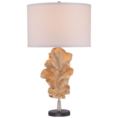 1 Light Portable Table Lamp with White Suede Fabric Shadeby Minka Lavery - 12426-0